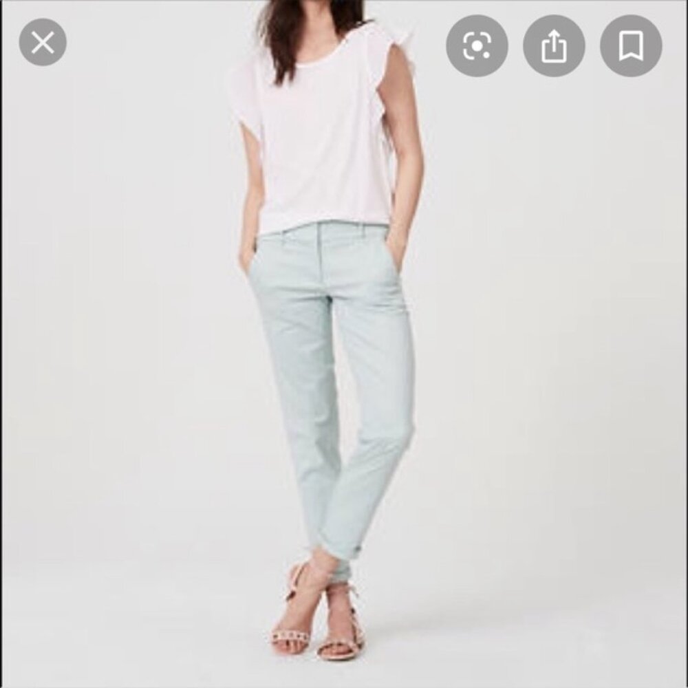 LOFT Cropped Marisa Fit Chinos in Sky Sz 12